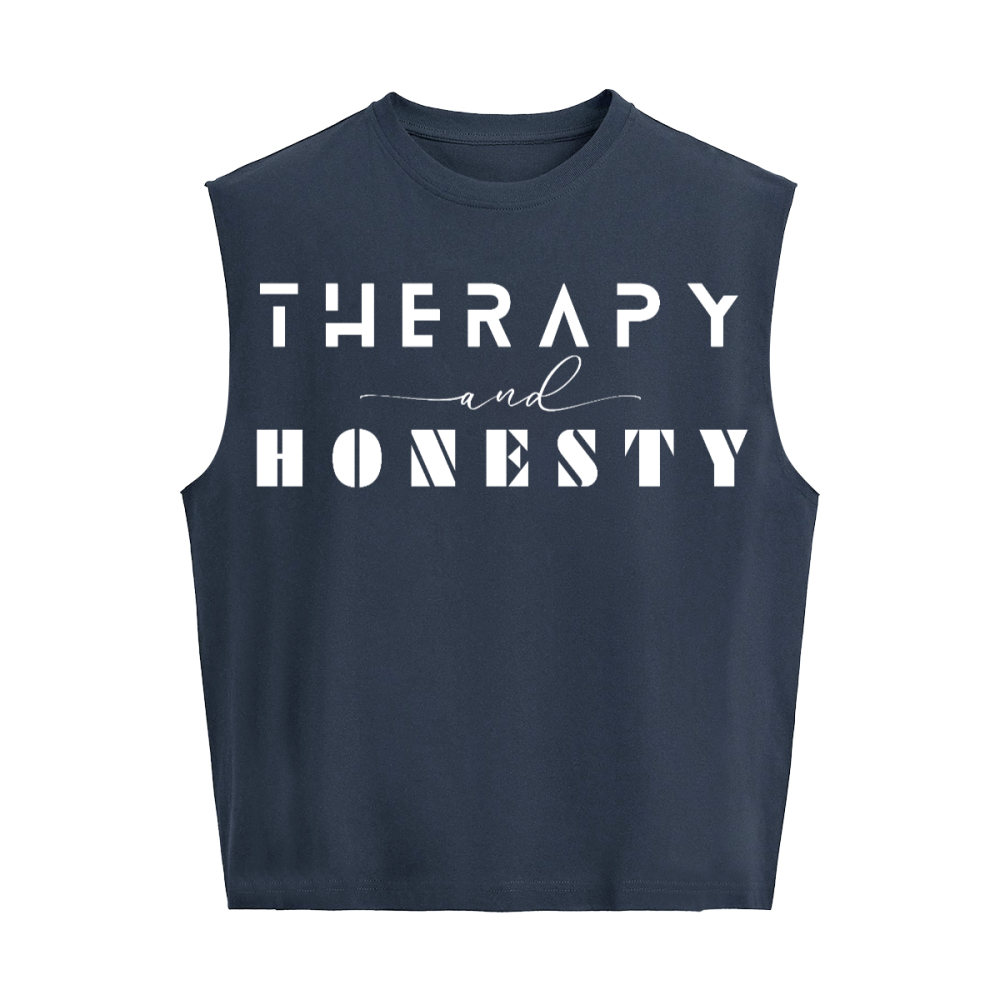 Boxy Cropped Therapy and Honesty Tank Top