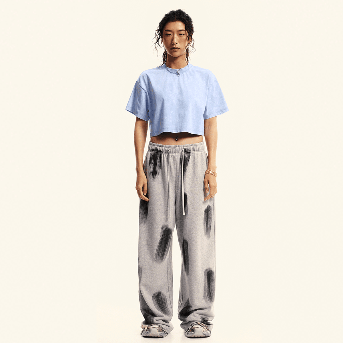 Ladies Cropped Top Therapy and Honesty [White]