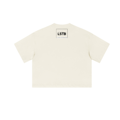 Cropped Oversized Therapy and Honesty Shirt [Black]