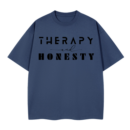 Boxy Shirt Therapy and Honesty [Black]