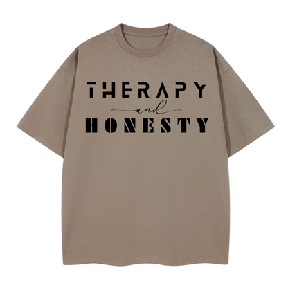 Boxy Shirt Therapy and Honesty [Black]