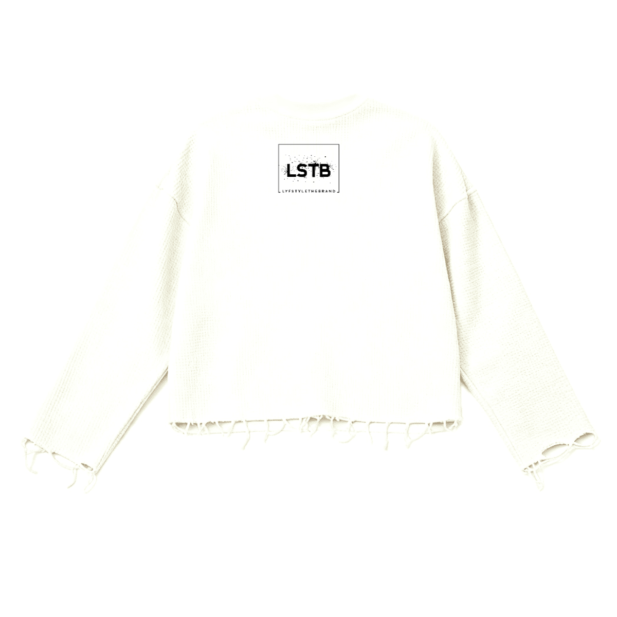 Thermal Cropped Ripped Long Sleeve Therapy and Honesty Shirt