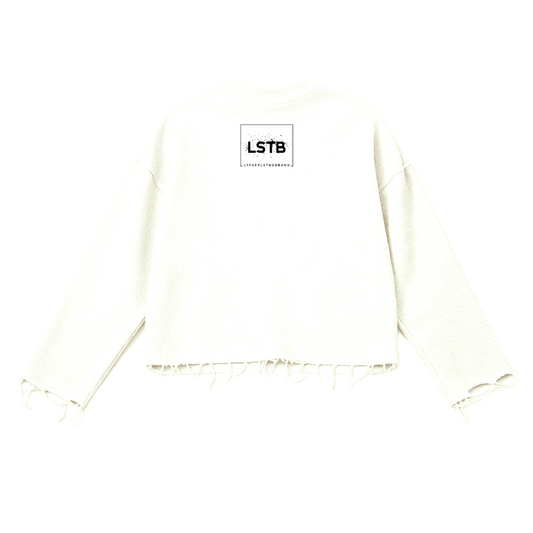 Thermal Cropped Ripped Long Sleeve Therapy and Honesty Shirt