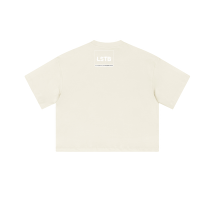 Cropped Oversized Therapy and Honesty Shirt [White]