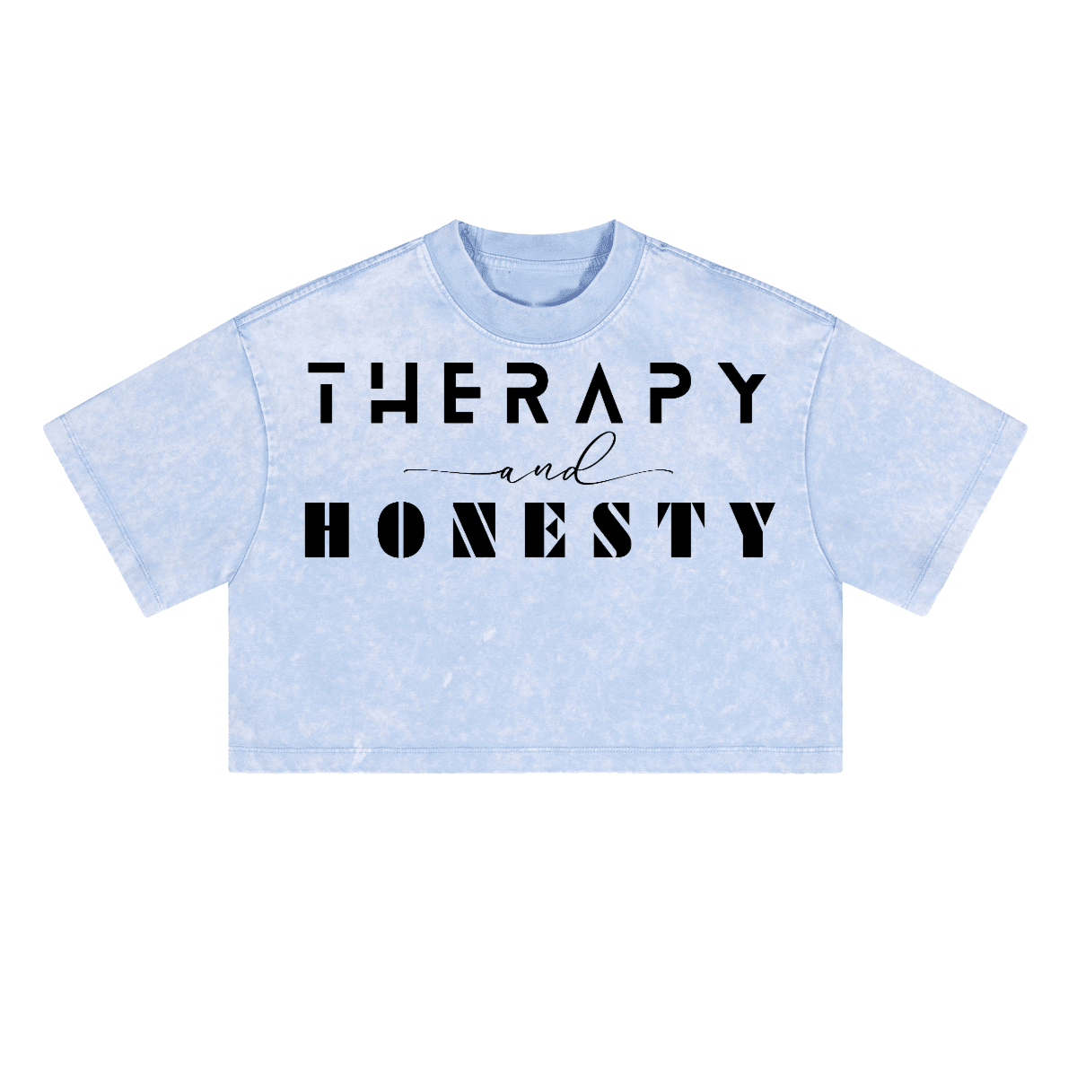 Ladies Cropped Top Therapy and Honesty [Black]
