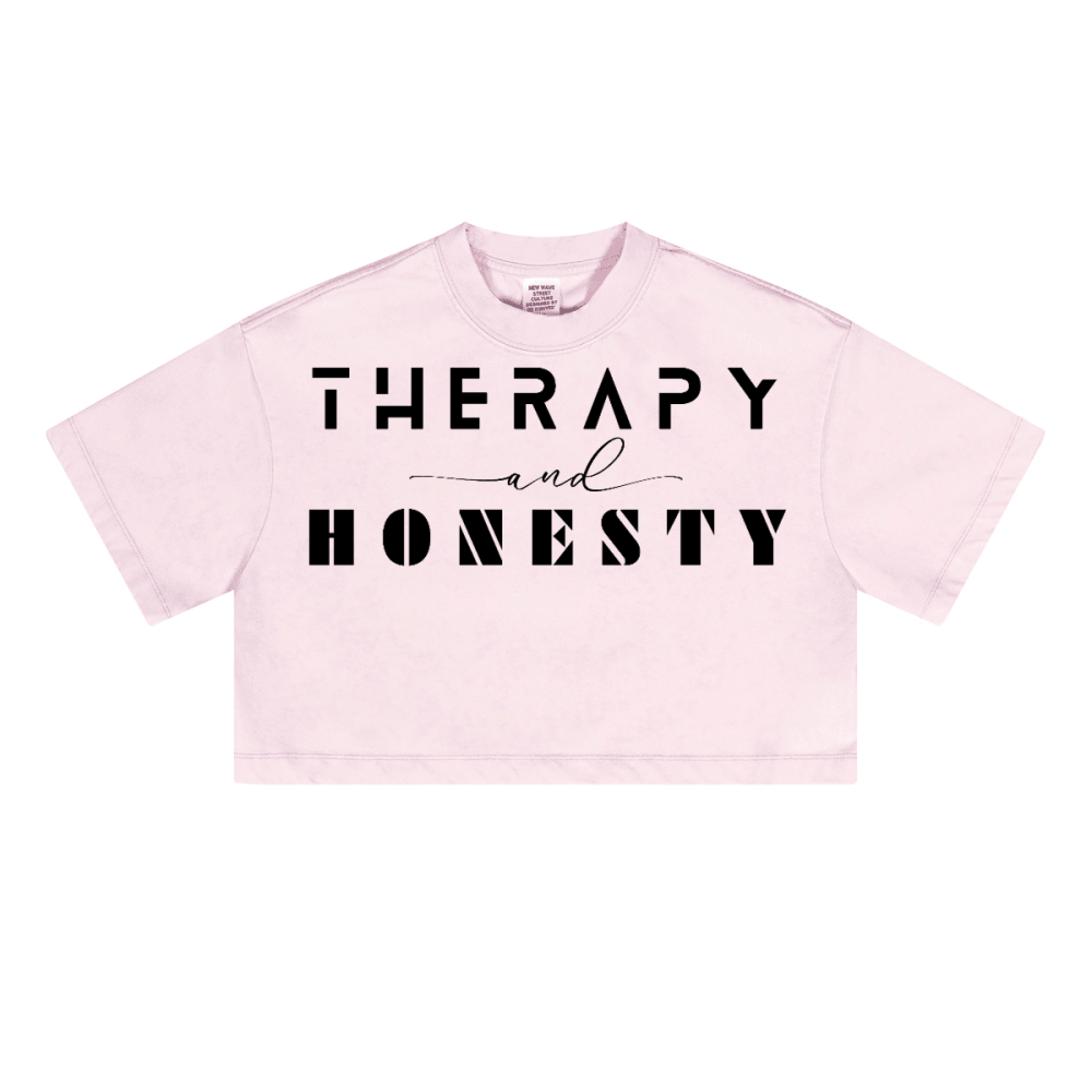 Ladies Cropped Top Therapy and Honesty [Black]