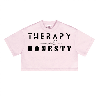 Ladies Cropped Top Therapy and Honesty [Black]