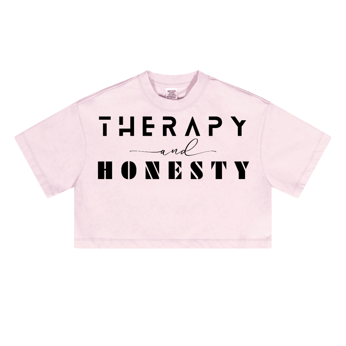 Ladies Cropped Top Therapy and Honesty [Black]