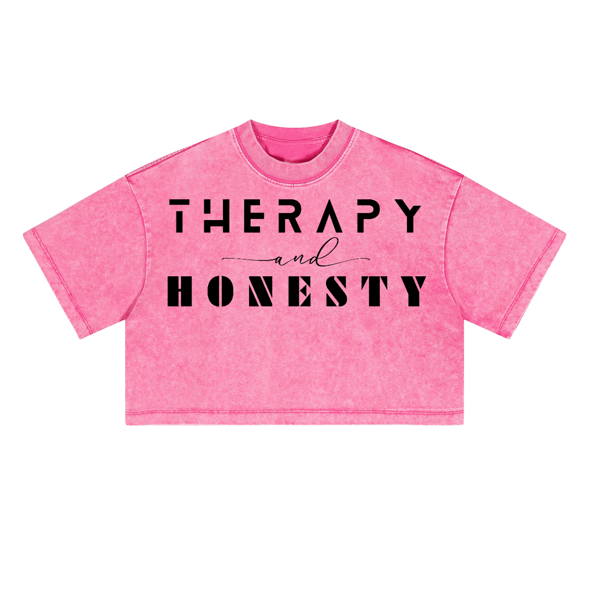 Ladies Cropped Top Therapy and Honesty [Black]