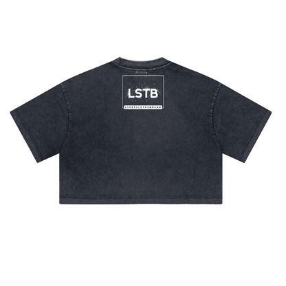 Ladies Cropped Top Therapy and Honesty [White]