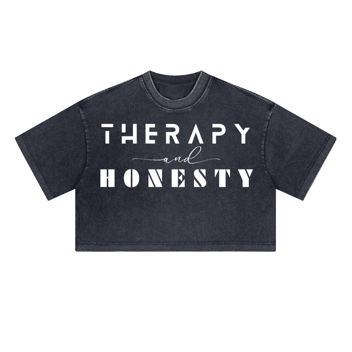 Ladies Cropped Top Therapy and Honesty [White]