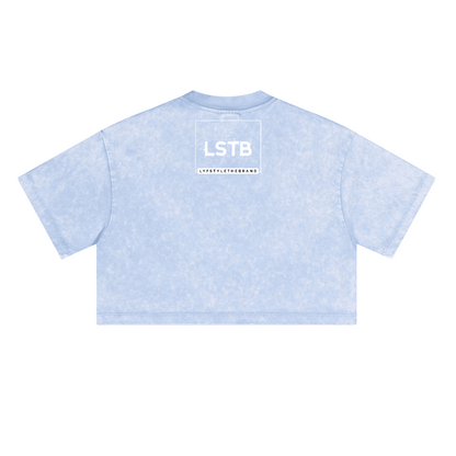 Ladies Cropped Top Therapy and Honesty [White]