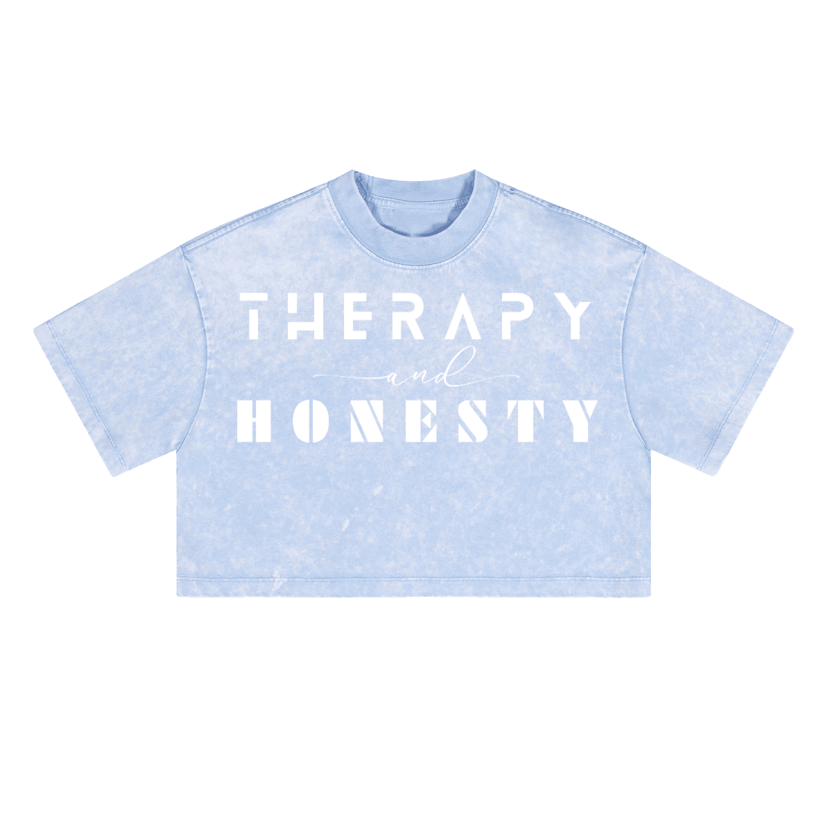 Ladies Cropped Top Therapy and Honesty [White]