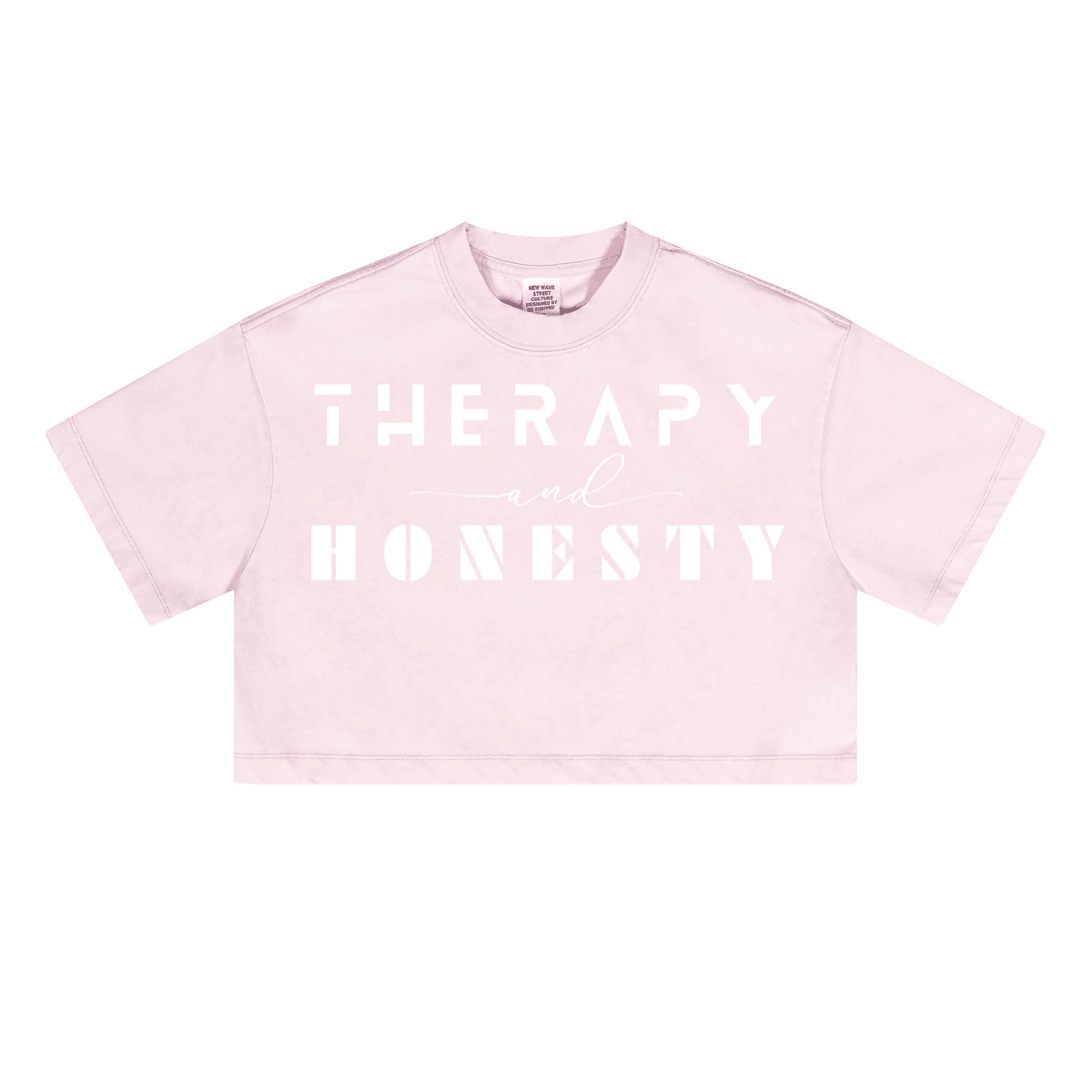 Ladies Cropped Top Therapy and Honesty [White]