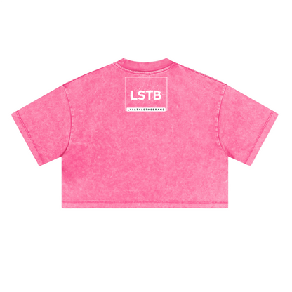 Ladies Cropped Top Therapy and Honesty [White]