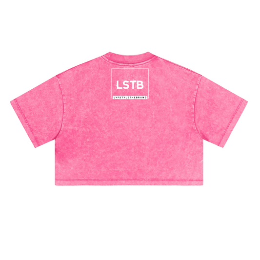 Ladies Cropped Top Therapy and Honesty [White]