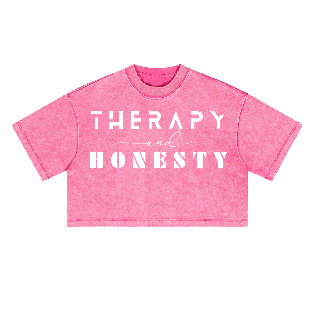 Ladies Cropped Top Therapy and Honesty [White]