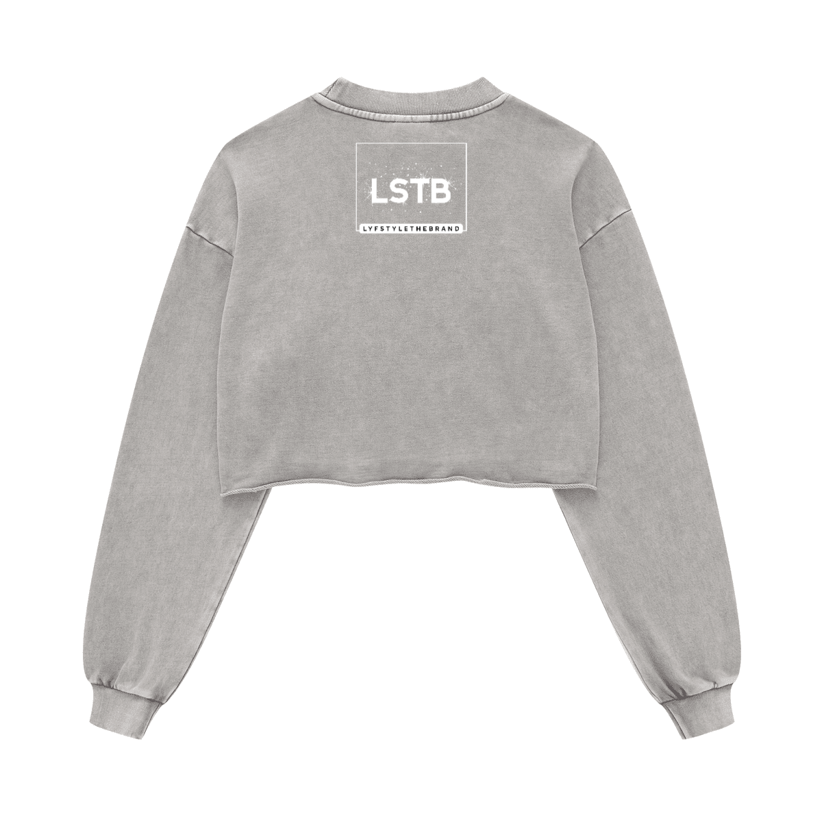 Ladies Long Sleeve Cropped Top Therapy and Honesty [White]