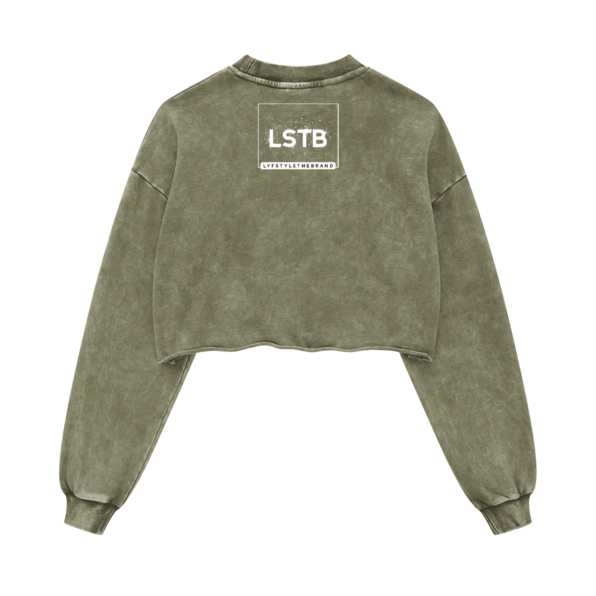 Ladies Long Sleeve Cropped Top Therapy and Honesty [White]