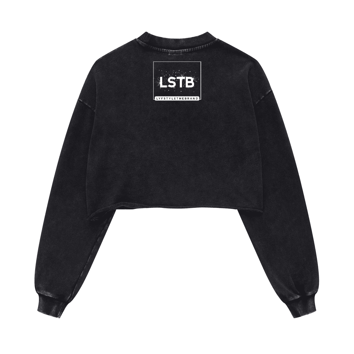Ladies Long Sleeve Cropped Top Therapy and Honesty [White]