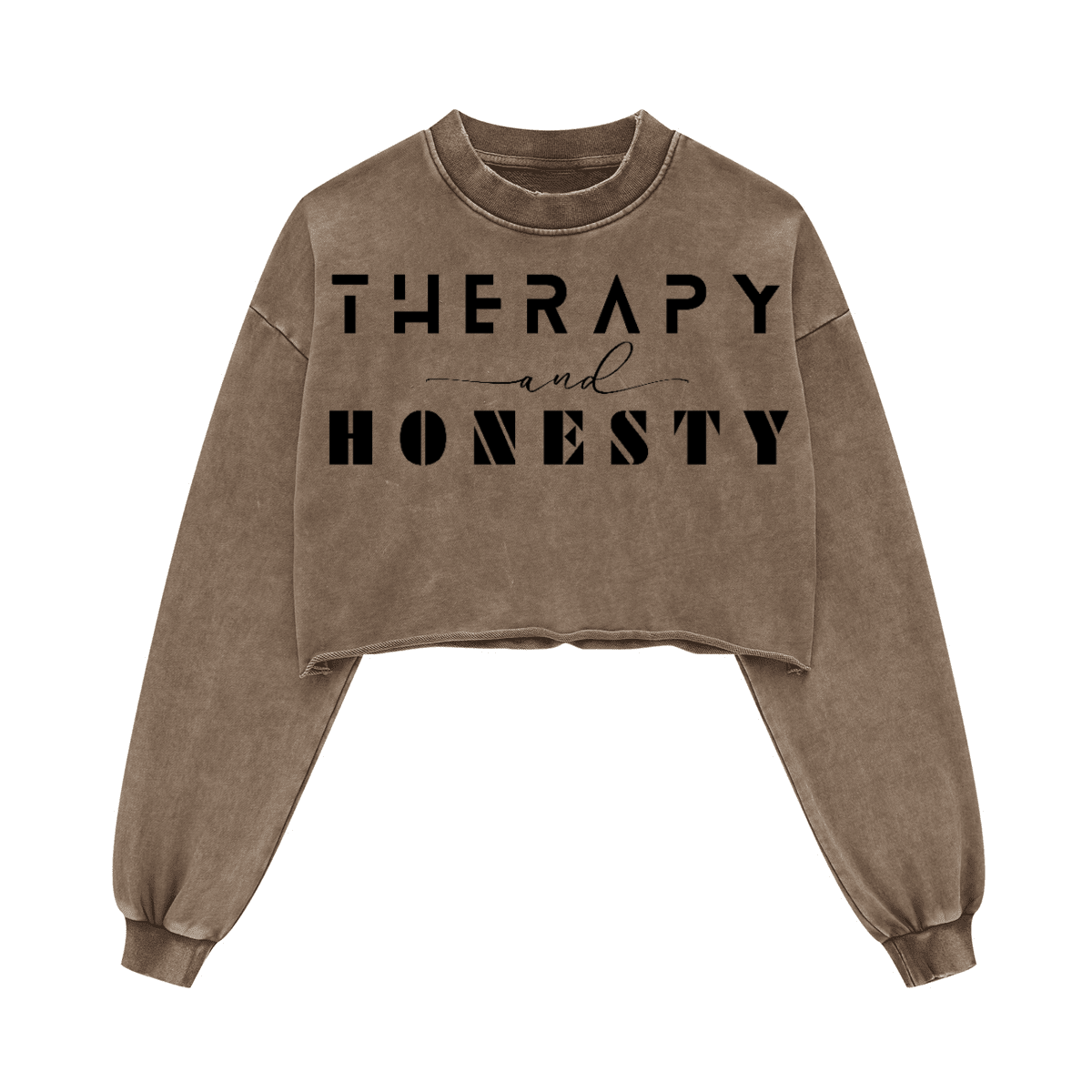 Ladies Cropped Top Therapy and Honesty [Black]