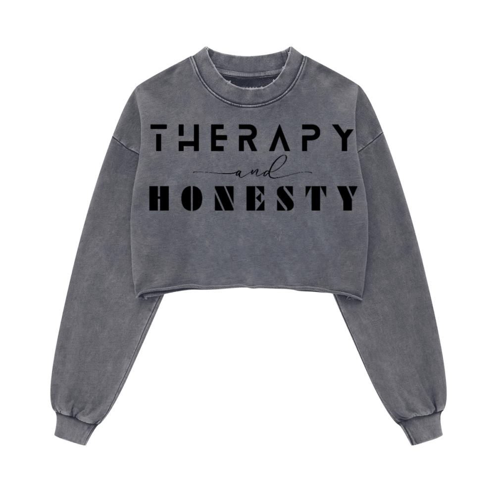 Ladies Cropped Top Therapy and Honesty [Black]