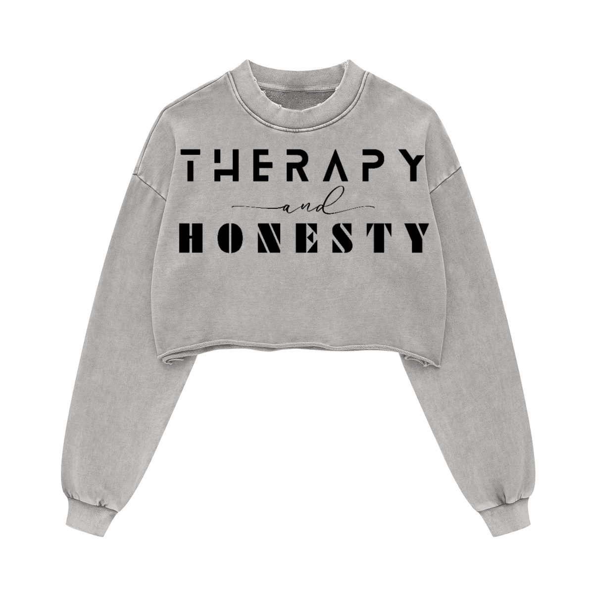 Ladies Cropped Top Therapy and Honesty [Black]