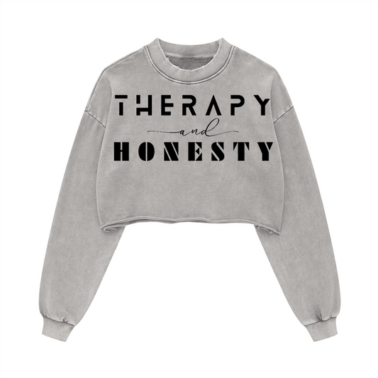 Ladies Cropped Top Therapy and Honesty [Black]