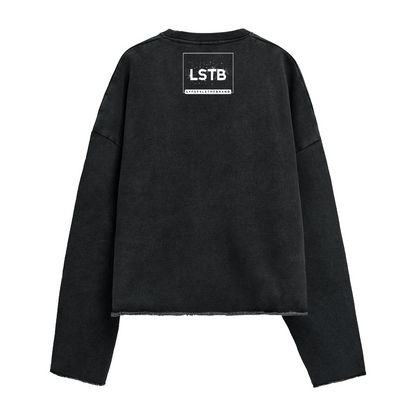 Oversized Cropped Long Sleeve Sweater Therapy and Honesty