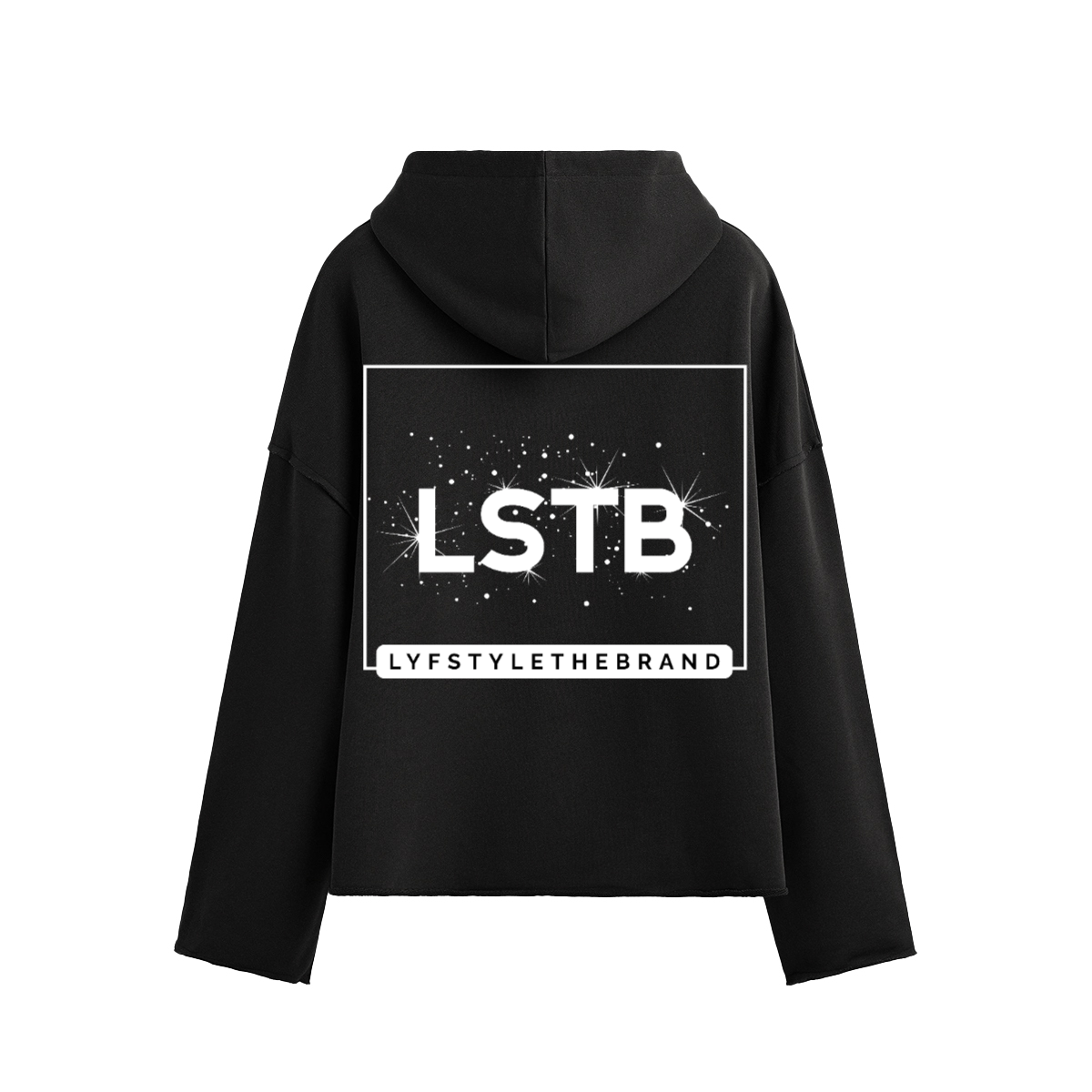 Oversized Cropped Hoodie Therapy and Honesty [White]
