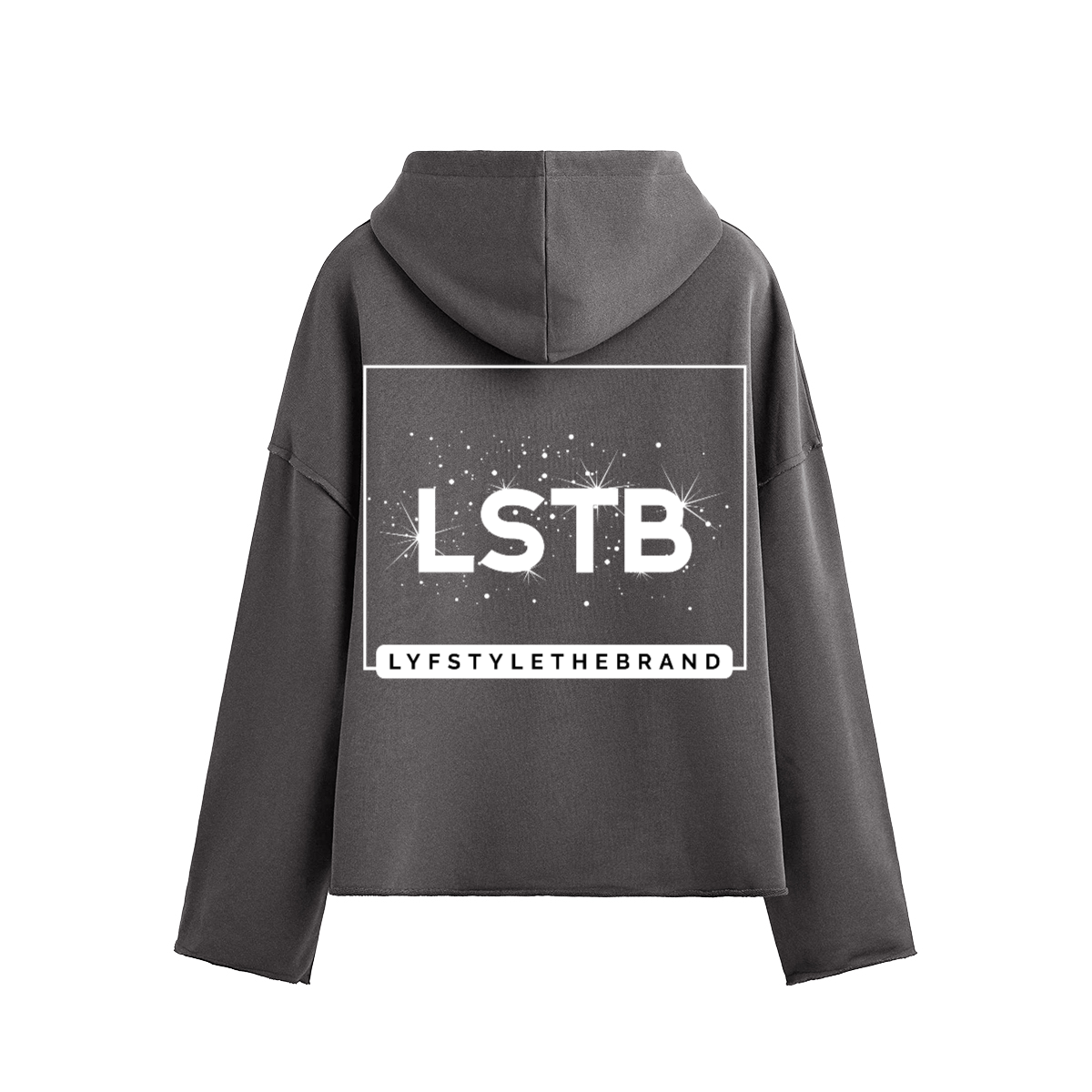 Oversized Cropped Hoodie Therapy and Honesty [White]