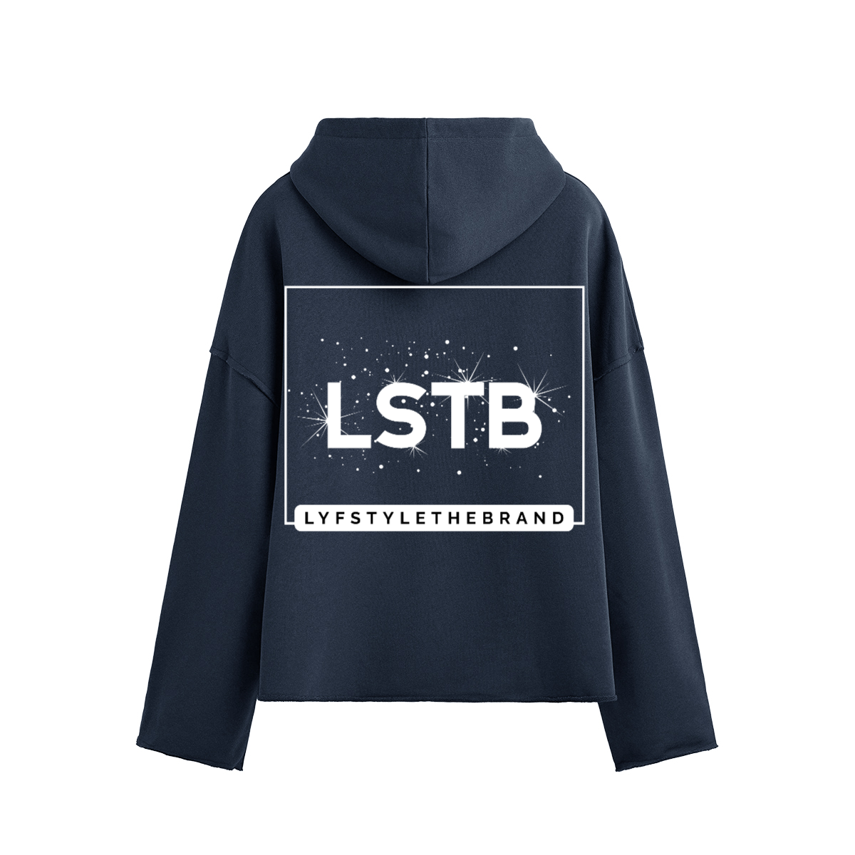 Oversized Cropped Hoodie Therapy and Honesty [White]