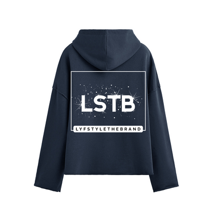 Oversized Cropped Hoodie Therapy and Honesty [White]