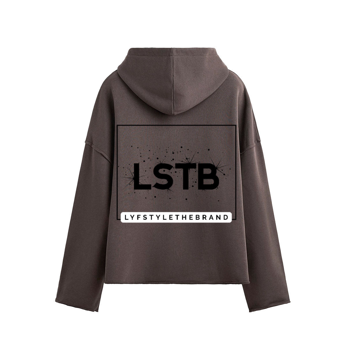 Oversized Cropped Hoodie Therapy and Honesty [Black]