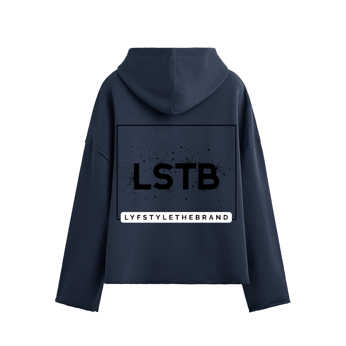 Oversized Cropped Hoodie Therapy and Honesty [Black]