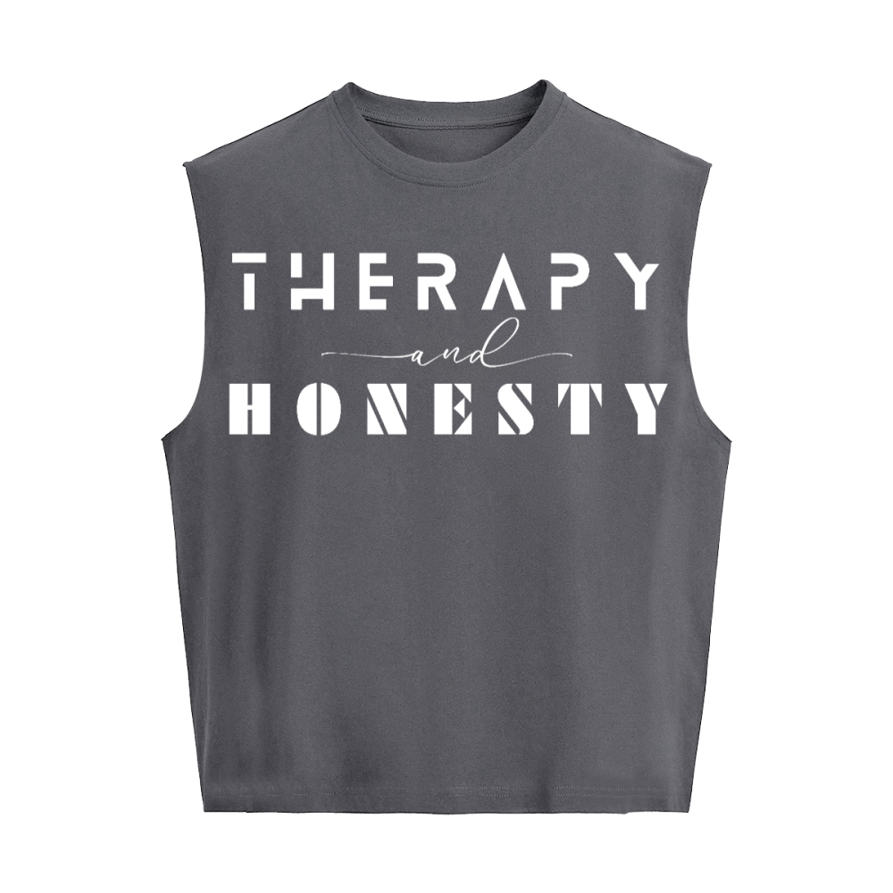 Boxy Cropped Therapy and Honesty Tank Top