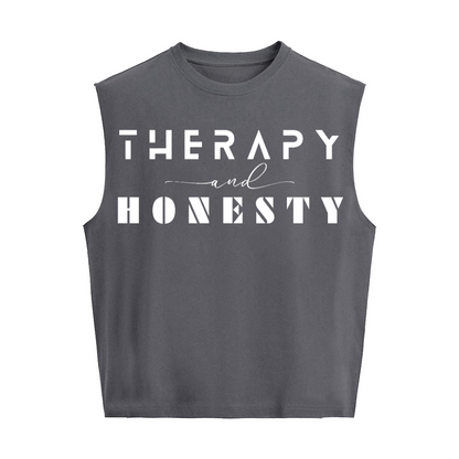 Boxy Cropped Therapy and Honesty Tank Top