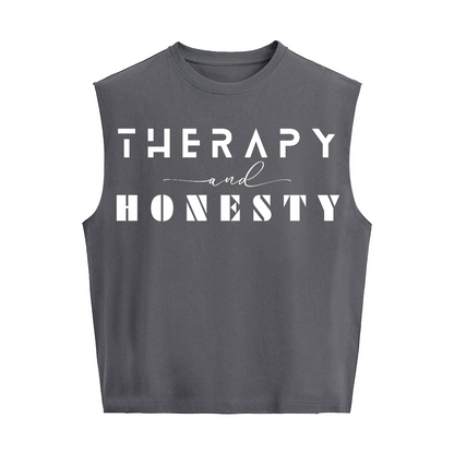 Boxy Cropped Therapy and Honesty Tank Top