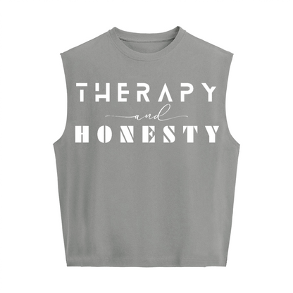 Boxy Cropped Therapy and Honesty Tank Top