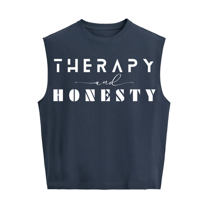 Boxy Cropped Therapy and Honesty Tank Top