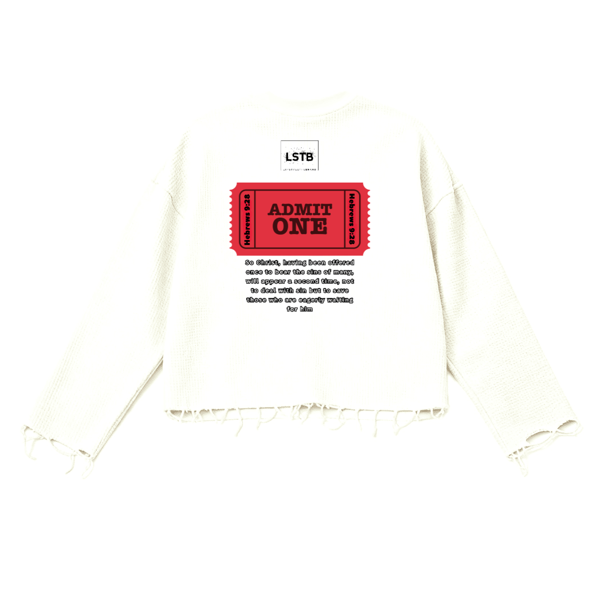 Thermal Cropped Ripped Long Sleeve HEAVEN is FREE Shirt Hebrews [9:28]