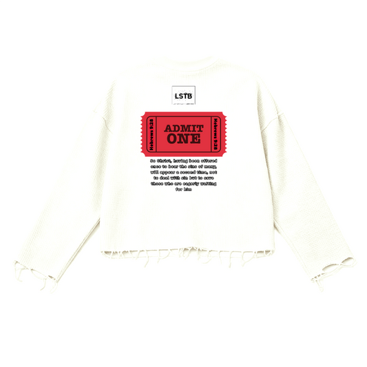 Thermal Cropped Ripped Long Sleeve HEAVEN is FREE Shirt Hebrews [9:28]