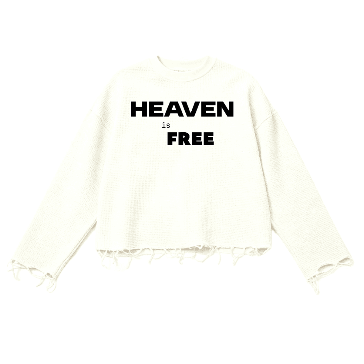 Thermal Cropped Ripped Long Sleeve HEAVEN is FREE Shirt Hebrews [9:28]