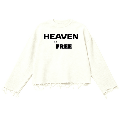 Thermal Cropped Ripped Long Sleeve HEAVEN is FREE Shirt Hebrews [9:28]