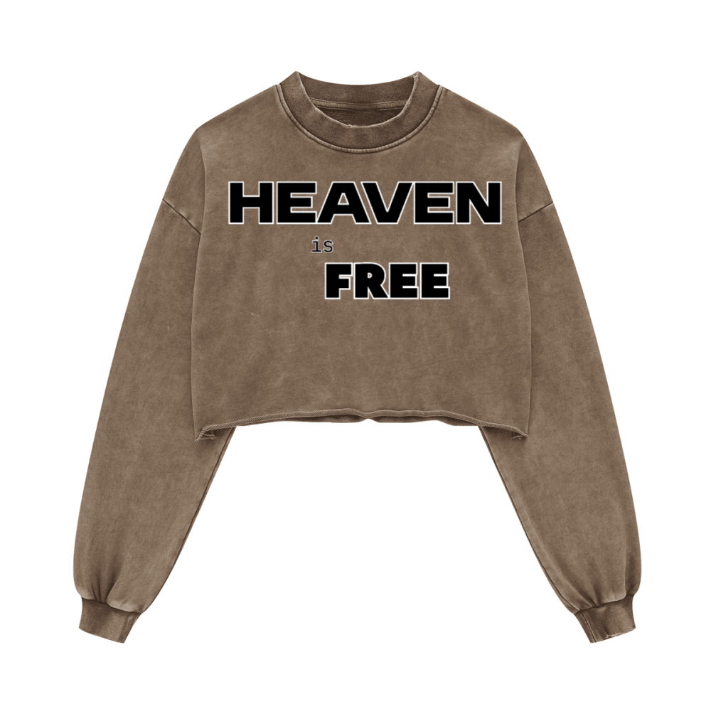 Ladies Long Sleeve Cropped Top HEAVEN is FREE Shirt Hebrews [9:28]