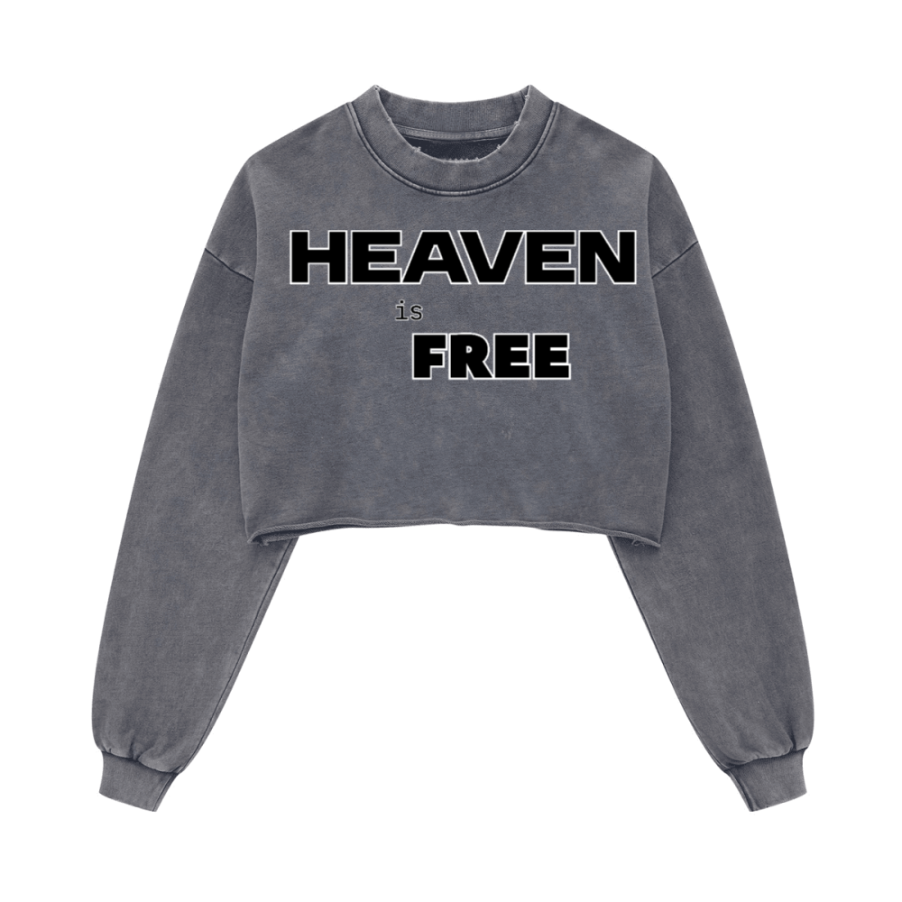 Ladies Long Sleeve Cropped Top HEAVEN is FREE Shirt Hebrews [9:28]