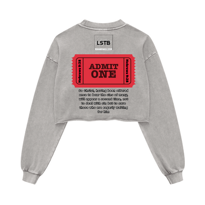 Ladies Long Sleeve Cropped Top HEAVEN is FREE Shirt Hebrews [9:28]