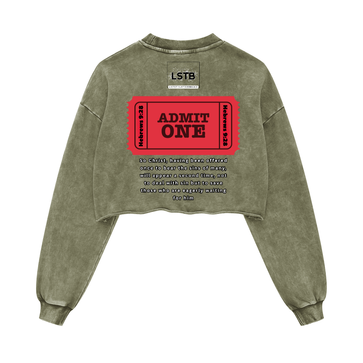 Ladies Long Sleeve Cropped Top HEAVEN is FREE Shirt Hebrews [9:28]