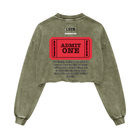 Ladies Long Sleeve Cropped Top HEAVEN is FREE Shirt Hebrews [9:28]