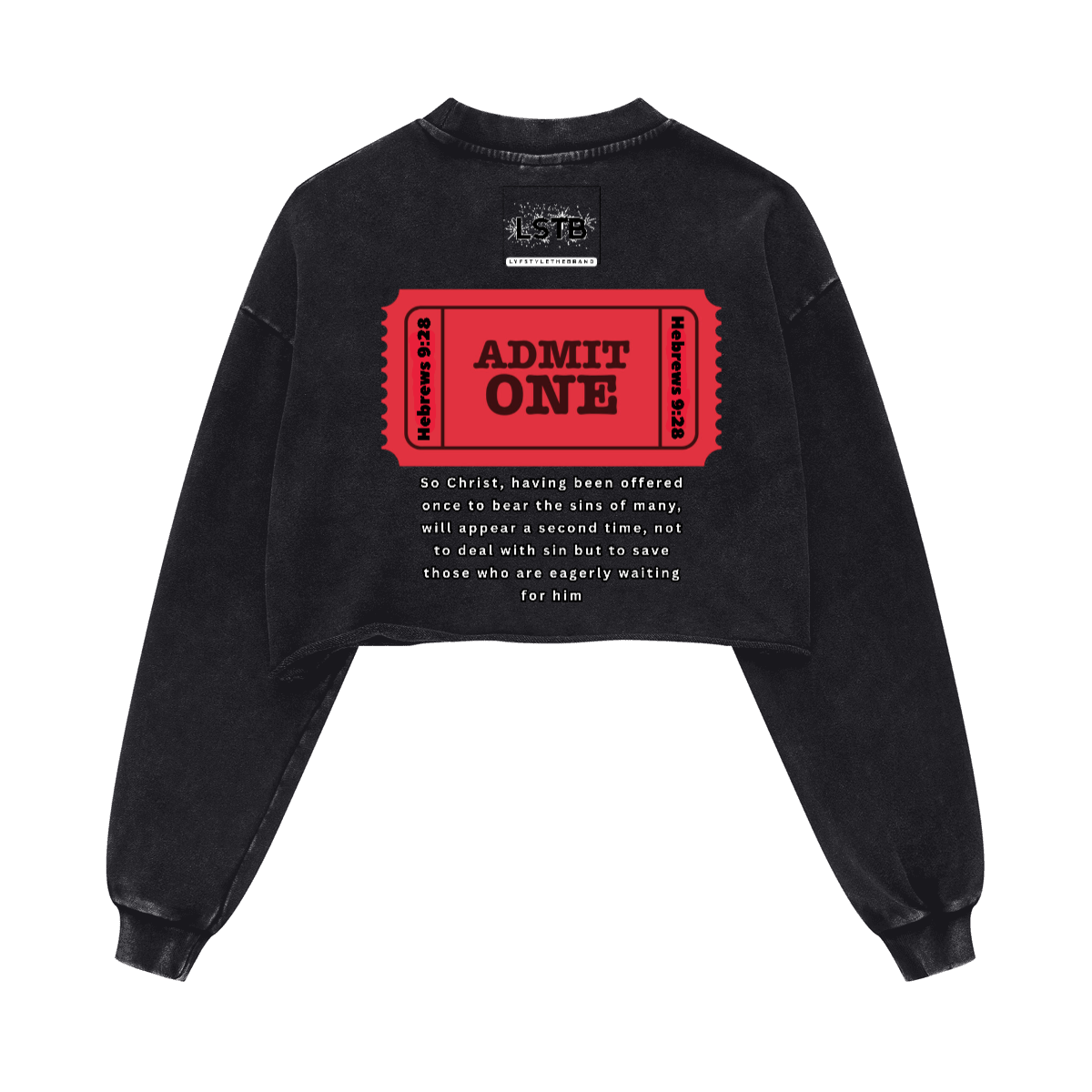 Ladies Long Sleeve Cropped Top HEAVEN is FREE Shirt Hebrews [9:28]